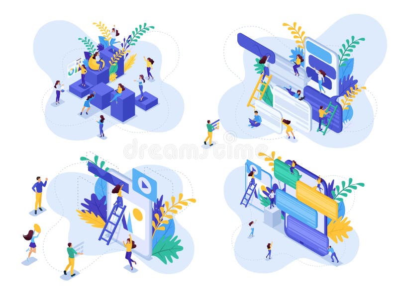 Isometric καθορισμένη σκάλα σταδιοδρομίας έννοιας για τις γυναίκες, επικοινωνία των νέων στα κοινωνικά δίκτυα απεικόνιση αποθεμάτων Isometric καθορισμένη σκάλα σταδιοδρομίας έννοιας για τις γυναίκες, επικοινωνία των νέων στα κοινωνικά δίκτυα απεικόνιση αποθεμάτων
