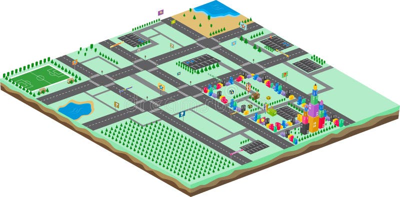 Isometric πρότυπο προτερημάτων παγκόσμιων παιχνιδιών κινούμενων σχεδίων διανυσματική απεικόνιση Isometric πρότυπο προτερημάτων παγκόσμιων παιχνιδιών κινούμενων σχεδίων διανυσματική απεικόνιση