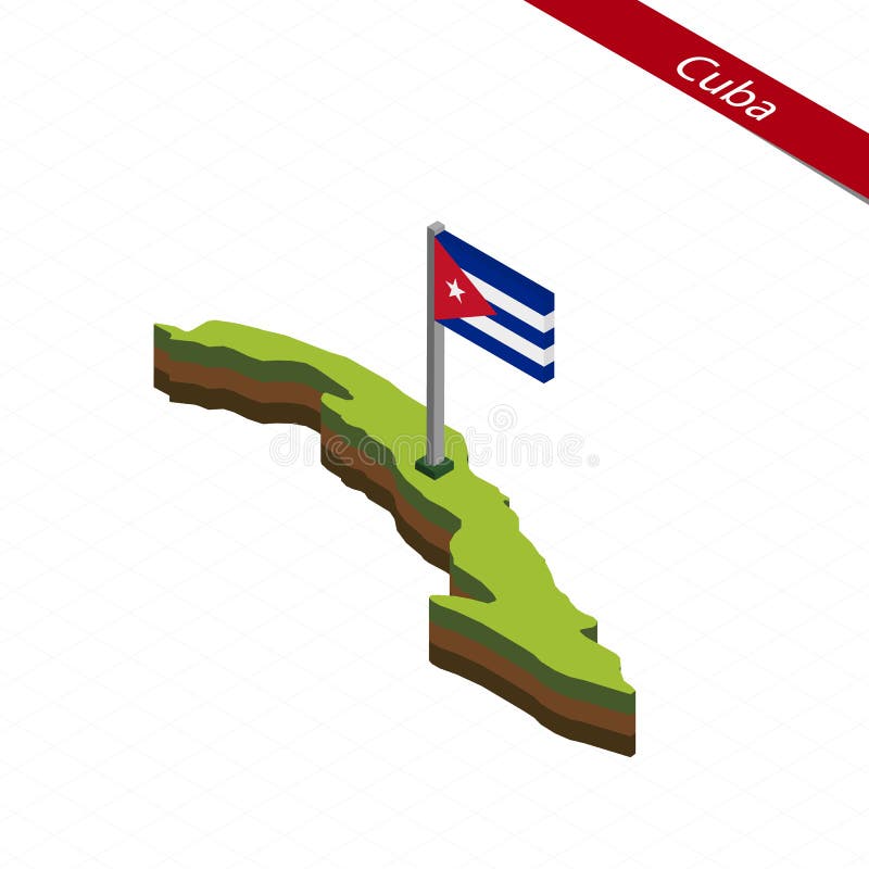 Isometric χάρτης και σημαία της Κούβας επίσης corel σύρετε το διάνυσμα απεικόνισης διανυσματική απεικόνιση Isometric χάρτης και σημαία της Κούβας επίσης corel σύρετε το διάνυσμα απεικόνισης διανυσματική απεικόνιση
