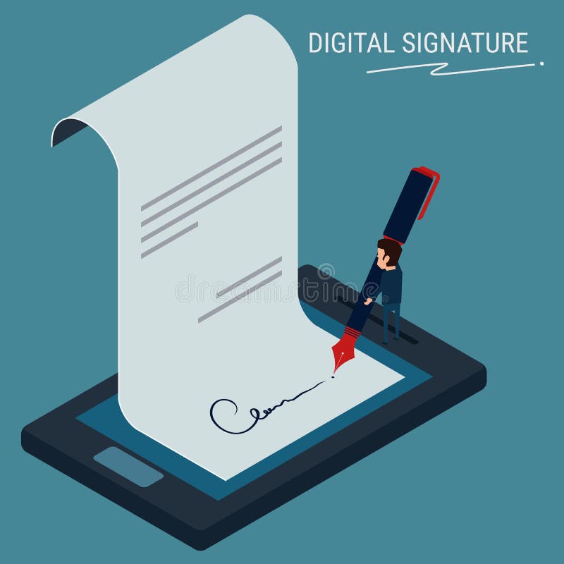 Isometrico piano Firma di Digital, segno dell'uomo d'affari sullo smartphone royalty illustrazione gratis Isometrico piano Firma di Digital, segno dell'uomo d'affari sullo smartphone royalty illustrazione gratis