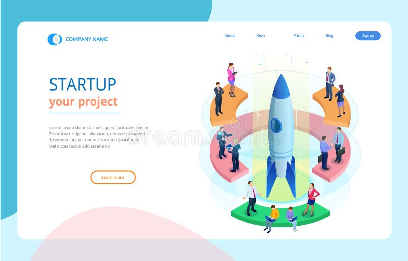 Isometrisch Businnes-Opstarten voor webpagina, banner, presentatie, het sociale media ontwerp van het conceptenlandingspagina Ink vector illustratie Isometrisch Businnes-Opstarten voor webpagina, banner, presentatie, het sociale media ontwerp van het conceptenlandingspagina Ink vector illustratie