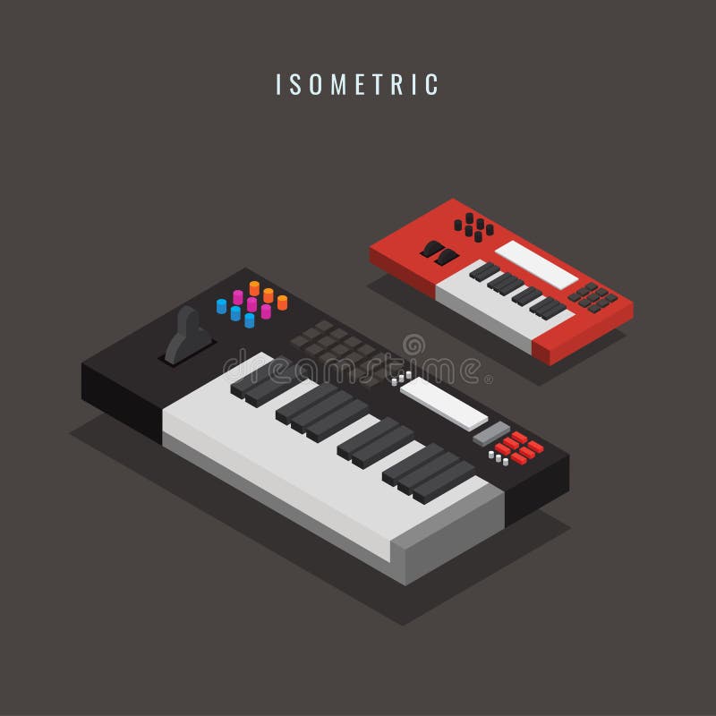 isometrisch Elektronisch toetsenbord Muzikale Apparatuur 3d Vector IL vector illustratie isometrisch Elektronisch toetsenbord Muzikale Apparatuur 3d Vector IL vector illustratie