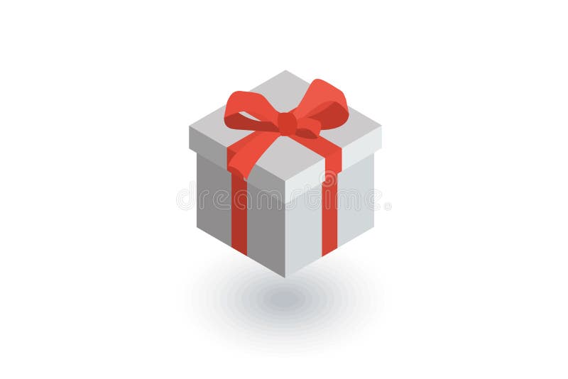 Isometrische flache Ikone der Geschenkbox Vektor 3d vektor abbildung Isometrische flache Ikone der Geschenkbox Vektor 3d vektor abbildung