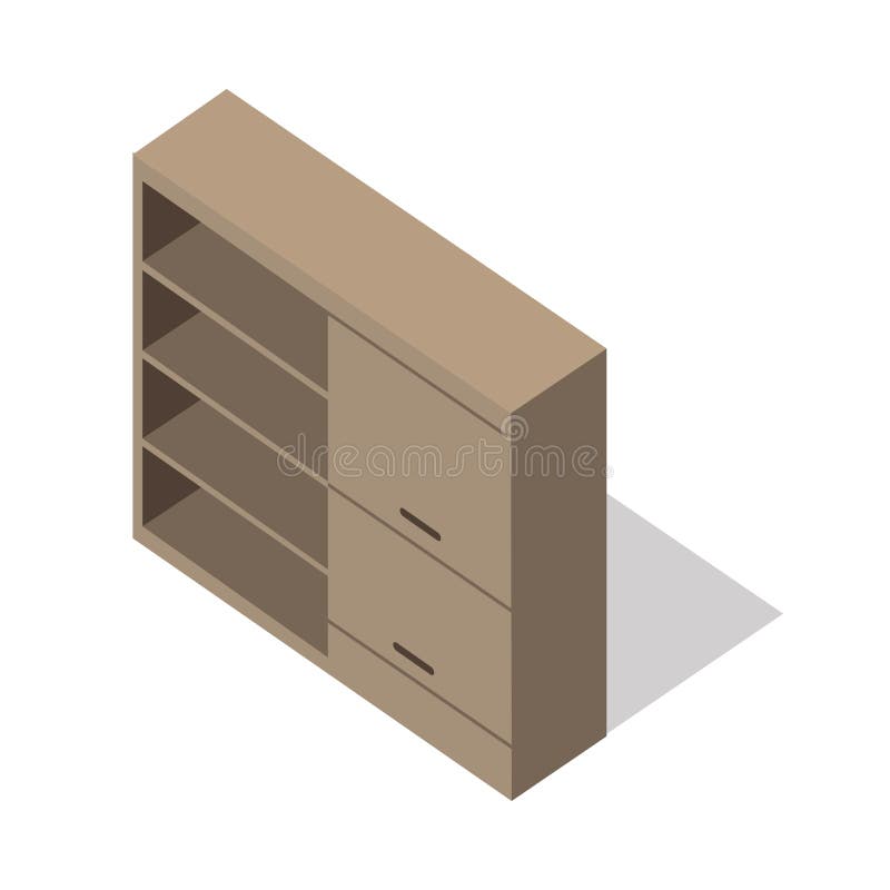 Isometrische Houten Kast royalty-vrije illustratie Isometrische Houten Kast royalty-vrije illustratie