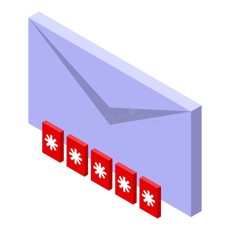 Email wrong password icon isometric vector. Correspondence security. Incorrect account data. Email wrong password icon isometric vector. Correspondence security. Incorrect account data