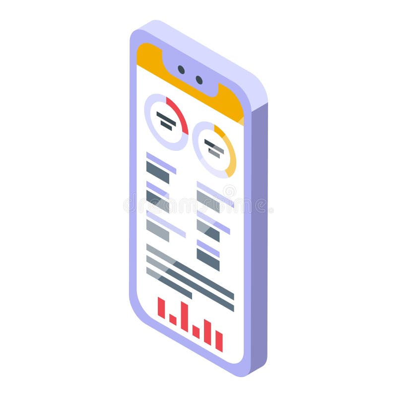 Mobile banking icon isometric vector. Smartphone budget management. Online transaction payment. Mobile banking icon isometric vector. Smartphone budget management. Online transaction payment