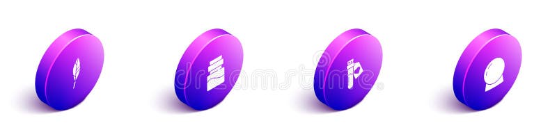 Isometrische Zauberfederflasche mit Tränensonde und Kugelsymbol. Vektor vektor abbildung