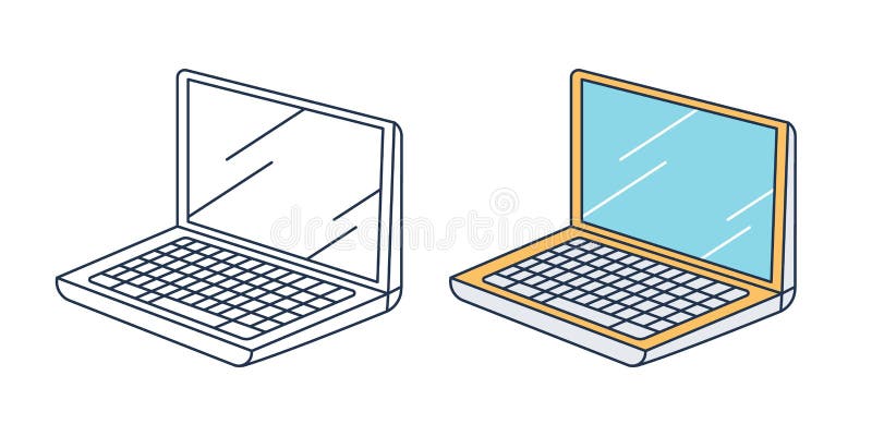 Isometrischer Laptop. Notebook isoliert auf weißem Hintergrund Grafisches Element des Entwurfs für Ihren Design lizenzfreie abbildung