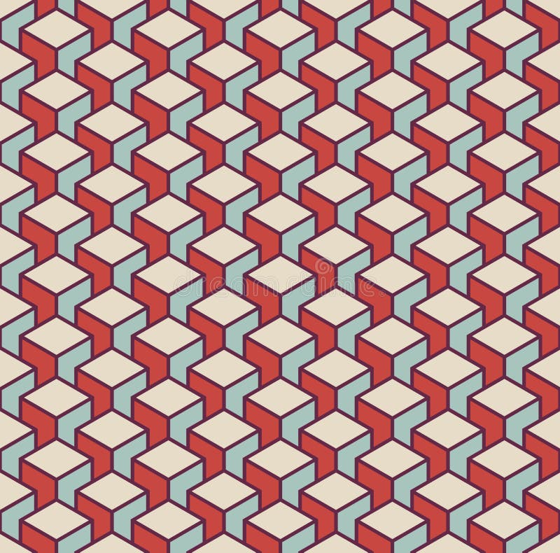 Isometrischer Retro- Musterhintergrund des Würfels 3d vektor abbildung Isometrischer Retro- Musterhintergrund des Würfels 3d vektor abbildung