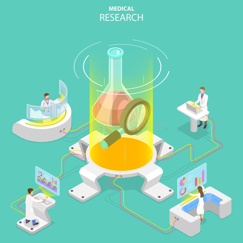 Isometrisches flaches Vektorkonzept der medizinischen Forschung, Wissenschaftstechnologie vektor abbildung Isometrisches flaches Vektorkonzept der medizinischen Forschung, Wissenschaftstechnologie vektor abbildung