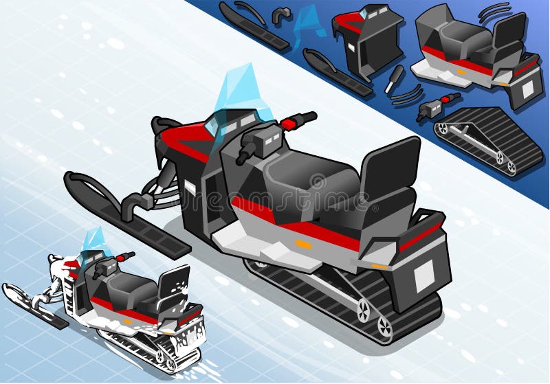 Detailed Illustration of a Isometric Snowmobile Mortorbike in Rear View This illustration is saved in EPS10 with color space in RGB. Detailed Illustration of a Isometric Snowmobile Mortorbike in Rear View This illustration is saved in EPS10 with color space in RGB.