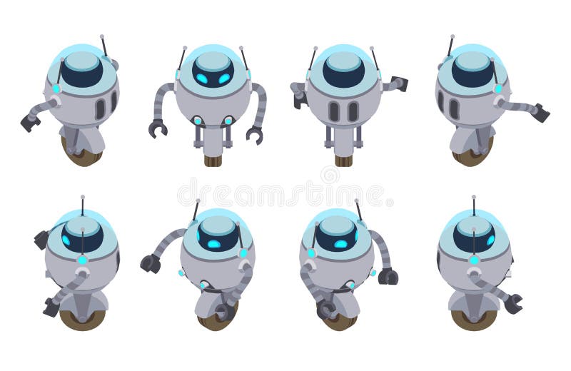 Isometrisk futuristisk robot royaltyfri illustrationer Isometrisk futuristisk robot royaltyfri illustrationer