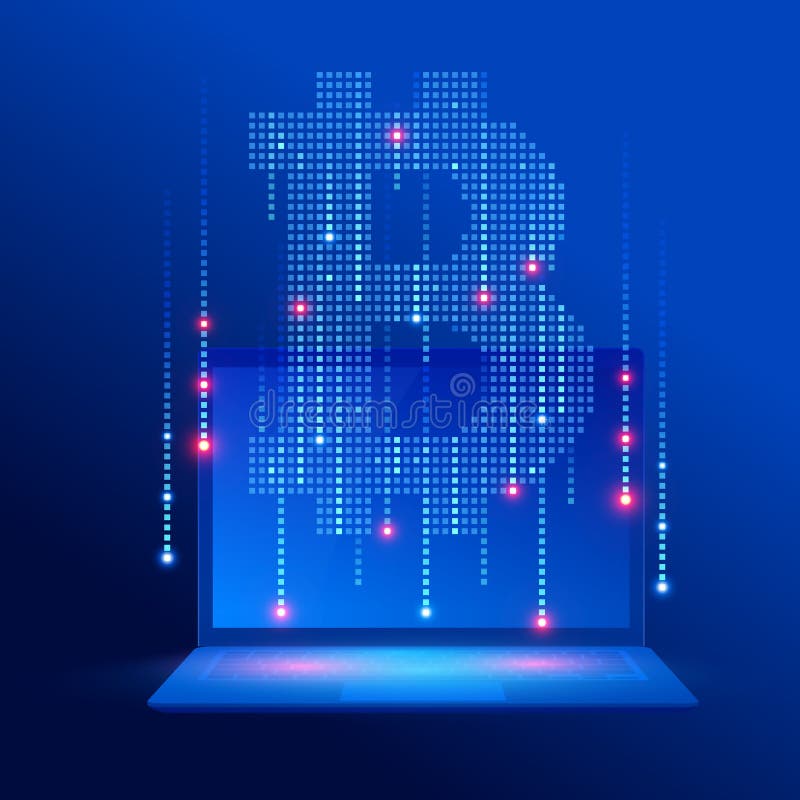 Isometrisk gruvarbetare för cryptocurrencyaffärsfolk och myntbegrepp Bitcoin cryptocurrency som bryter lantg? rden Cryptocurrency stock illustrationer