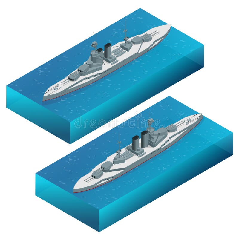 Isometrisk militär illustration för dreadnoughtkrigsskeppvektor Bepansrat fartyg för marin För militärt begrepp infographics, sym royaltyfri illustrationer Isometrisk militär illustration för dreadnoughtkrigsskeppvektor Bepansrat fartyg för marin För militärt begrepp infographics, sym royaltyfri illustrationer