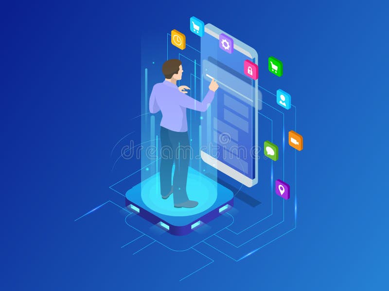 Isometrisk programmerare som arbetar i en programvara, framkallar företagskontoret Framkallande programmera och kodifiera teknolo vektor illustrationer Isometrisk programmerare som arbetar i en programvara, framkallar företagskontoret Framkallande programmera och kodifiera teknolo vektor illustrationer