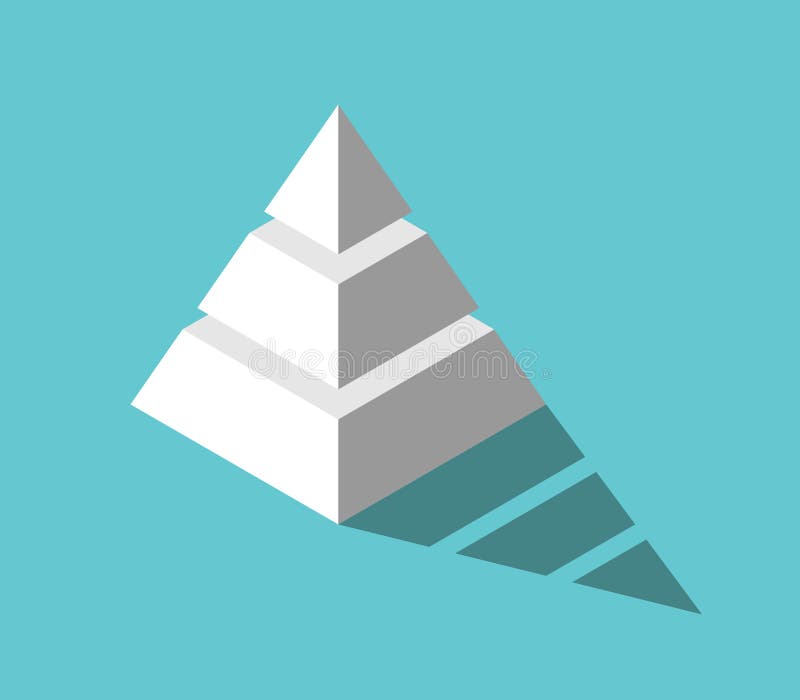 Isometrisk pyramid, tre nivåer vektor illustrationer Isometrisk pyramid, tre nivåer vektor illustrationer