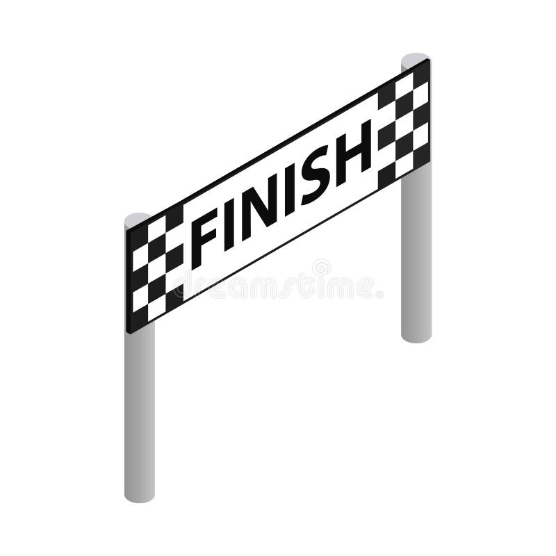 Finish line isometric 3d icon on a white background. Finish line isometric 3d icon on a white background