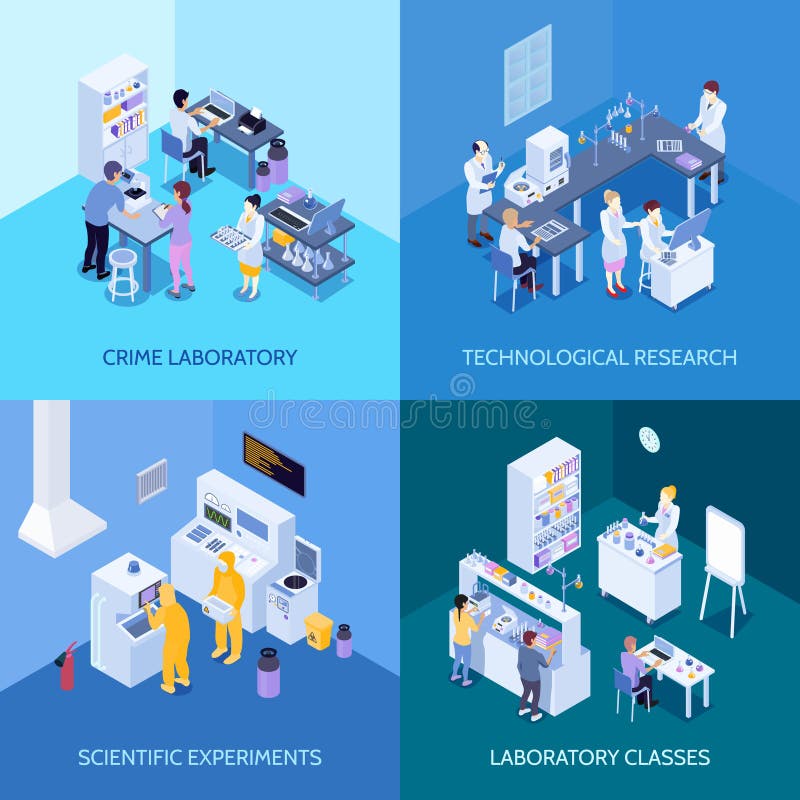 Isometriskt designbegrepp för laboratorium stock illustrationer Isometriskt designbegrepp för laboratorium stock illustrationer