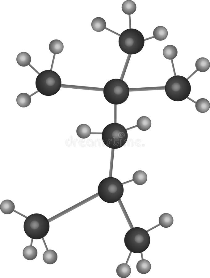 Estructura Molecular Del Pentano Ilustración Del Vector Ilustración