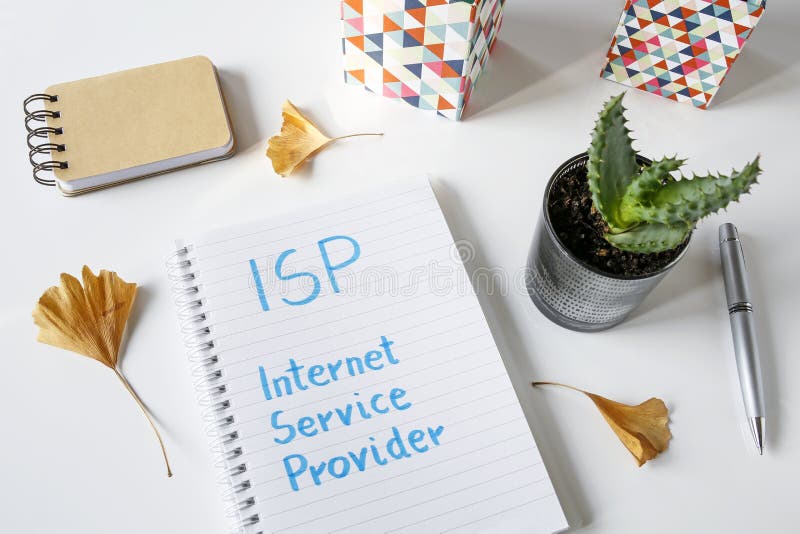 ISP Internet Service Provider written in notebook