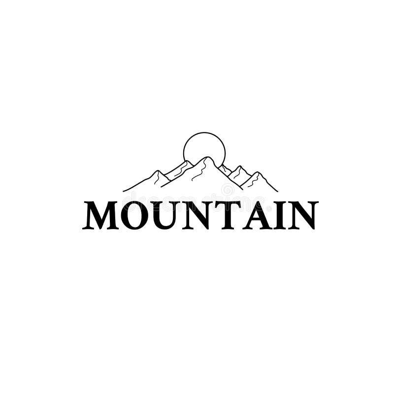 Ispirazioni di logo dello sprazzo di sole e della montagna illustrazione di stock Ispirazioni di logo dello sprazzo di sole e della montagna illustrazione di stock