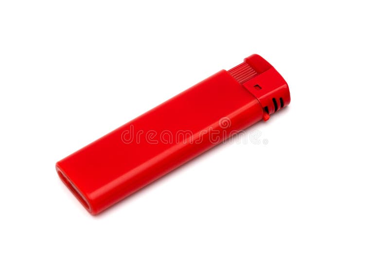 Isqueiro vermelho descartável imagem de stock royalty free Isqueiro vermelho descartável imagem de stock royalty free