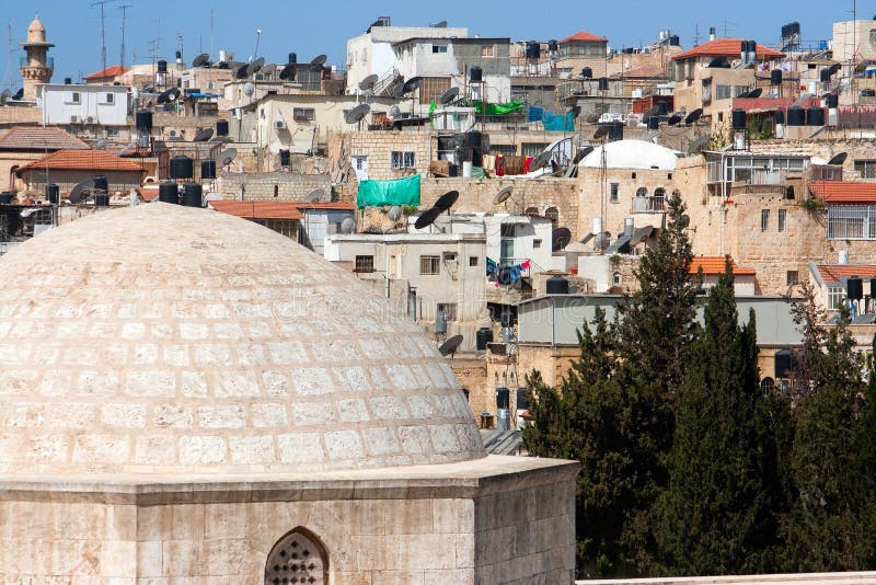 Israel, Jerusalem, Muslim Quarter, Roofs Stock Image Image of middle