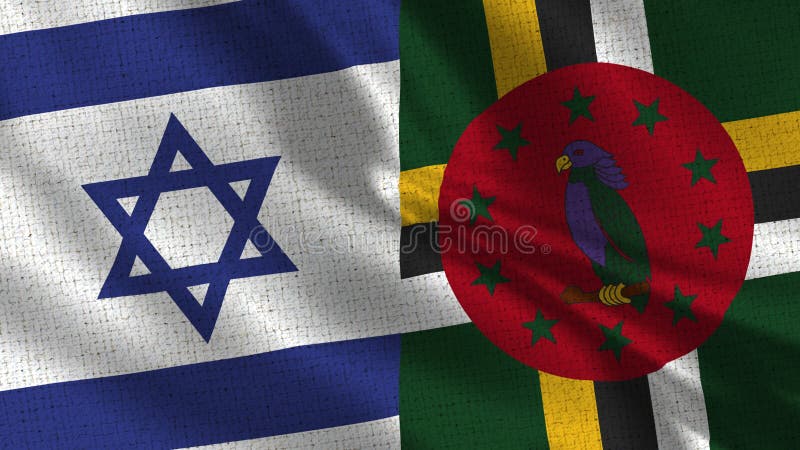 Israel och Dominica Flag - två flaggor tillsammans royaltyfri fotografi Israel och Dominica Flag - två flaggor tillsammans royaltyfri fotografi