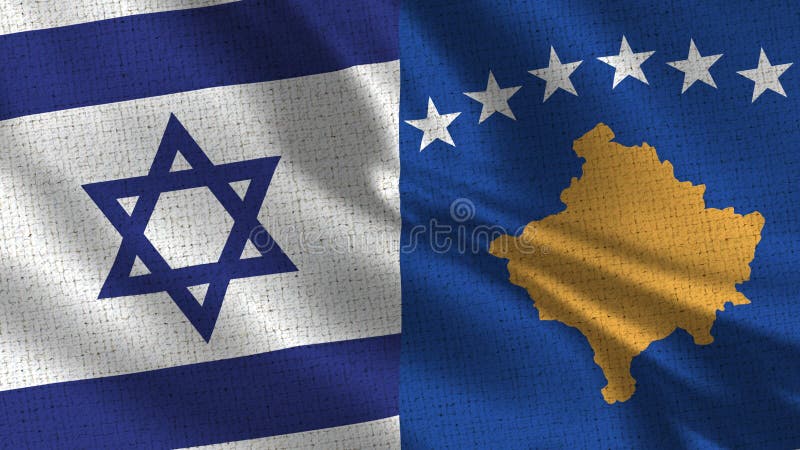 Israel och Kosovo flagga - två flaggor tillsammans royaltyfri foto Israel och Kosovo flagga - två flaggor tillsammans royaltyfri foto