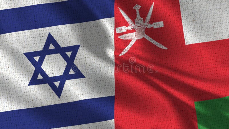 Israel and Oman Flag - Two Flags Together stock images