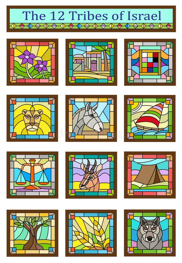 Israel Tribes Symbols illustration stock Israel Tribes Symbols illustration stock