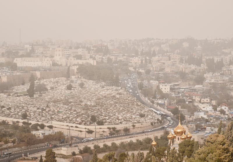Issue of Air Pollution in Jerusalem, ISRAEL Stock Photo Image of