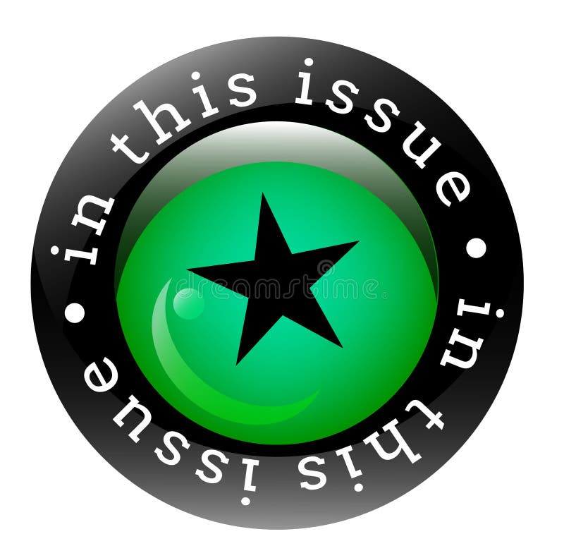 IN THIS ISSUE stamp isolated on white stock illustration