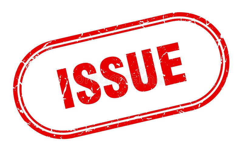 Issue stamp. rounded grunge textured sign. Label stock illustration
