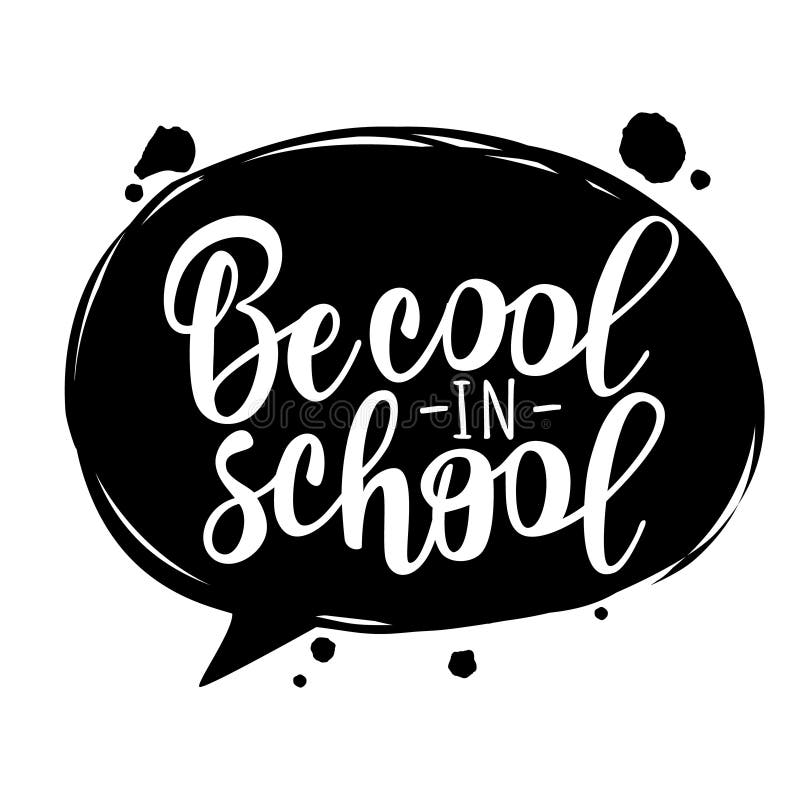 ` Ist in Schule-` Beschriftung für Fahnendesign kühl. ` Ist in Schule-` Beschriftung für Fahnendesign, Feiertagsgruß für Social Media Beitrag, Poster, Karten kühl