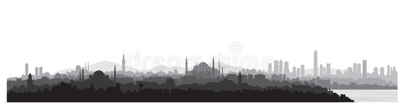 Istanbul city skyline. Travel Turkey background. Turkish urban c