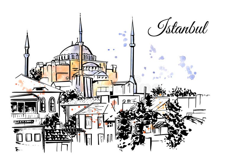 Istanbul hand drawn illustration