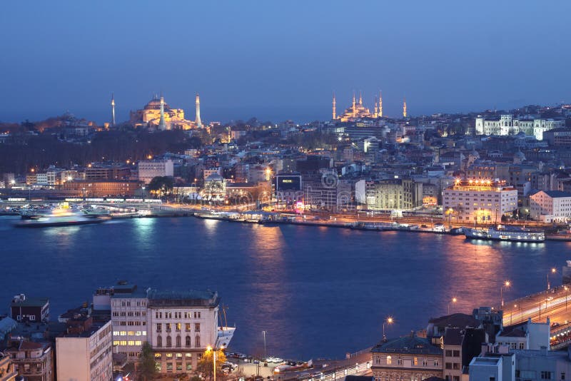 Istanbul at Night royalty free stock photos