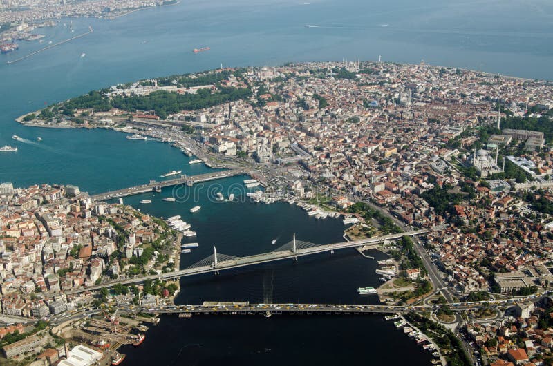 Istanbul Old City and Golden Horn, aerial view