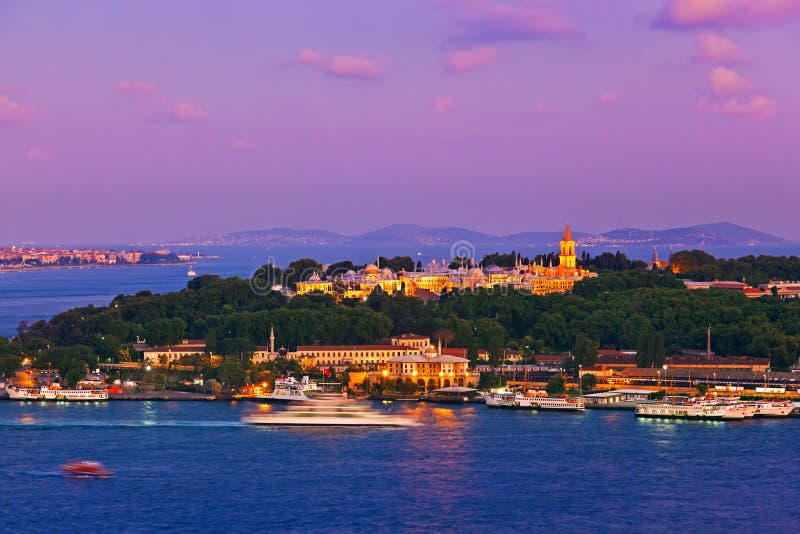 Istanbul sunset panorama - Turkey travel background