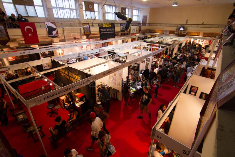 ISTANBUL, TURKEY - SEPTEMBER 20, 2014: Tattooists meet in Istanbul Tattoo Convention which held in Kadikoy.