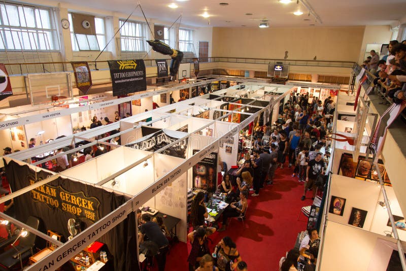 ISTANBUL, TURKEY - SEPTEMBER 20, 2014: Tattooists meet in Istanbul Tattoo Convention which held in Kadikoy.