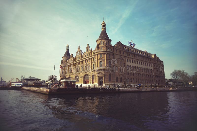 Istanbul,Turkey - April 15, 2015 : Famous and historical Haydarpasa train station. royalty free stock images Istanbul,Turkey - April 15, 2015 : Famous and historical Haydarpasa train station. royalty free stock images