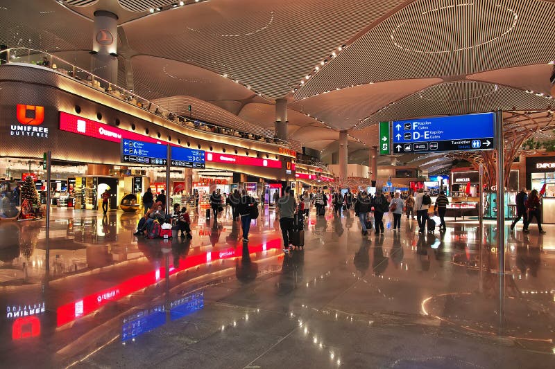 Istanbul, Turkey 12 Dec 2019 Interior of Istanbul Airport, Turkey Editorial Stock Image