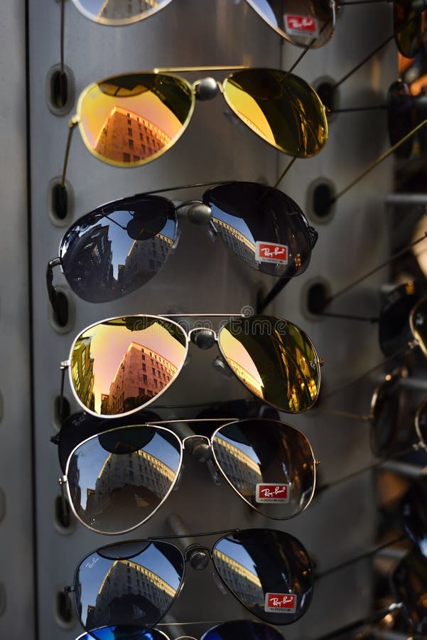 Ray-Ban Sunglasses at Outdoor As Vertical View Editorial Photography -  Image of metal, illustrative: 201943887