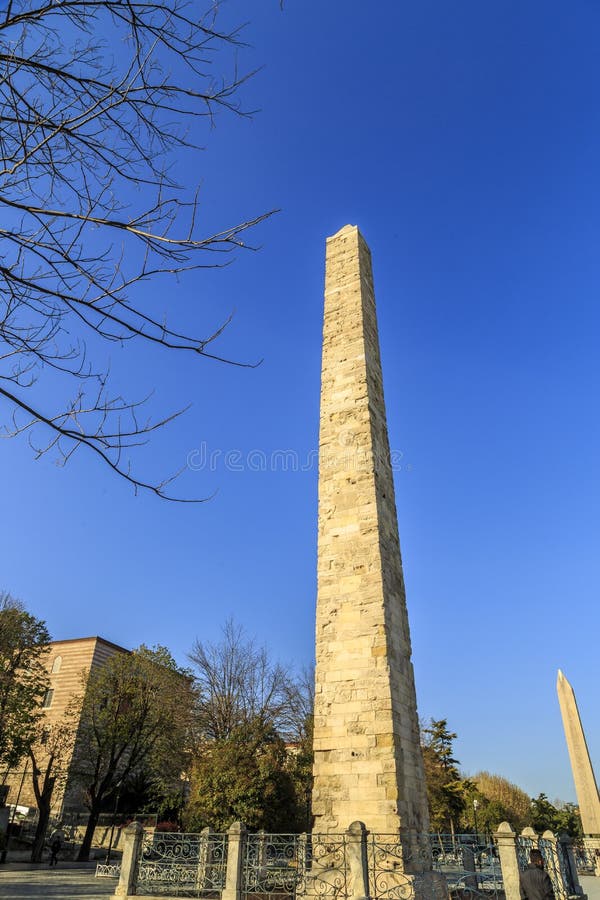 Istanbul.Turkey. Hippodrome.Obelisk Constantine, Walled Obelisk in the Sultanahmet stock image Istanbul.Turkey. Hippodrome.Obelisk Constantine, Walled Obelisk in the Sultanahmet stock image
