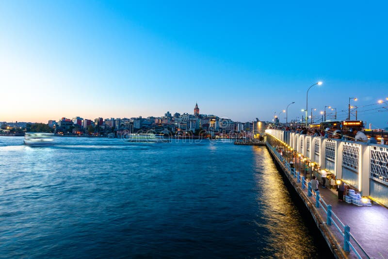 Istanbul view across The Golden Horn with the Galata Tower in th stock photo Istanbul view across The Golden Horn with the Galata Tower in th stock photo