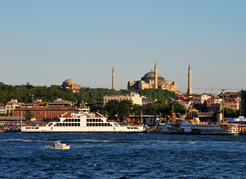 Istanbul view of Sultanahmet, Hagia Sophia stock photo