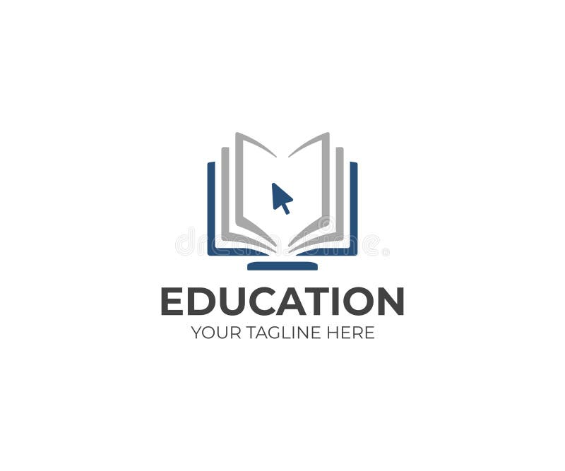 Istruzione online Logo Template Progettazione di vettore di apprendimento a distanza royalty illustrazione gratis