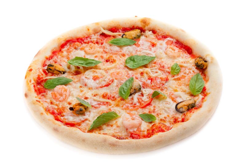 De Pizza Van De Salami Met Tomaten En Spaanse Peper Stock Foto - Image ...